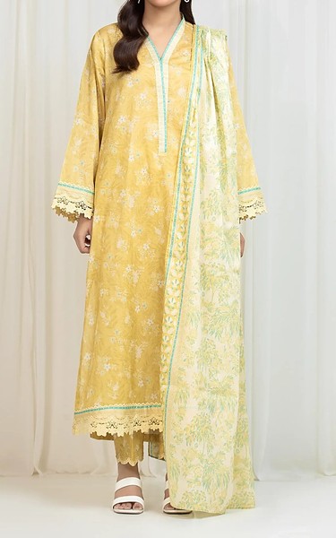 Edenrobe Yellow Lawn Suit | Pakistani Lawn Dress in USA- Image 1