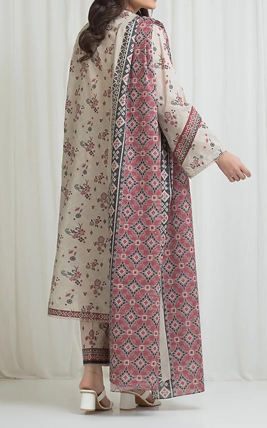 Edenrobe Beige Lawn Suit | Pakistani Lawn Dress in USA- Image 2