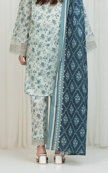 Edenrobe Off White Lawn Suit | Pakistani Lawn Dress in USA- Image 2