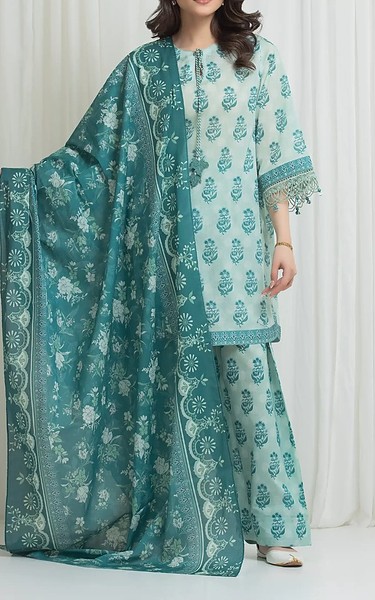 Edenrobe Cyan Opaque Lawn Suit | Pakistani Lawn Dress in USA- Image 1