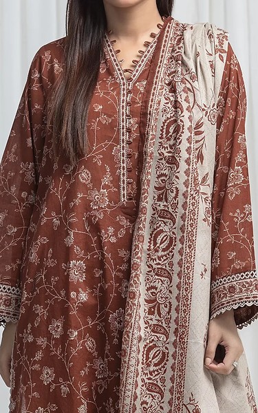 Edenrobe Brown Khaddar Suit | Pakistani Winter Dresses in USA- Image 2
