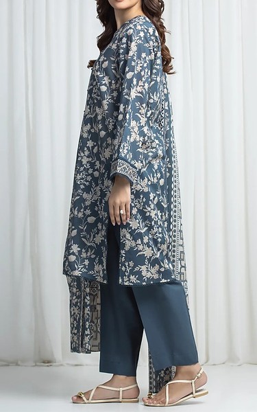 Edenrobe Cadet Blue Khaddar Suit | Pakistani Winter Dresses in USA- Image 2