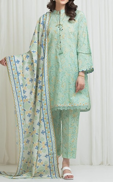 Edenrobe Mint Green Lawn Suit | Pakistani Lawn Dress in USA- Image 1