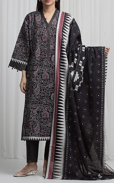 Edenrobe Black Khaddar Suit | Pakistani Winter Dresses in USA- Image 1