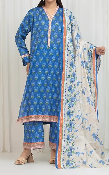Edenrobe Blue Lawn Suit | Pakistani Lawn Dress in USA- Image 1
