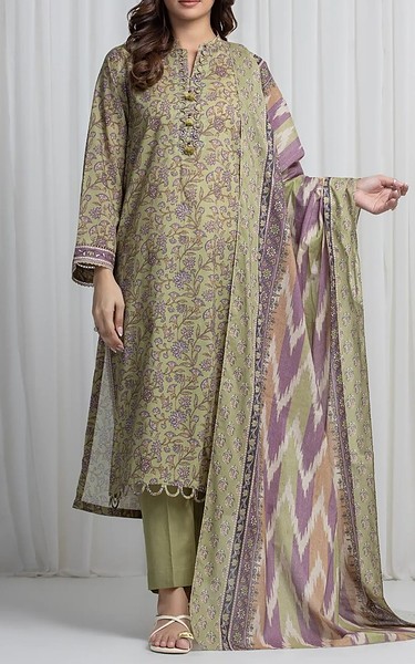 Edenrobe Light Green Khaddar Suit | Pakistani Winter Dresses in USA- Image 1