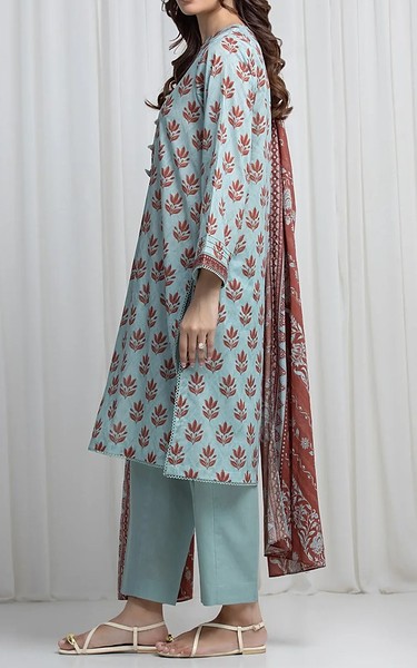 Edenrobe Light Turquoise Khaddar Suit | Pakistani Winter Dresses in USA- Image 2