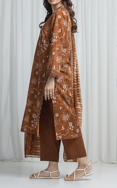 Edenrobe Bevar Brown Khaddar Suit | Pakistani Winter Dresses in USA- Image 2