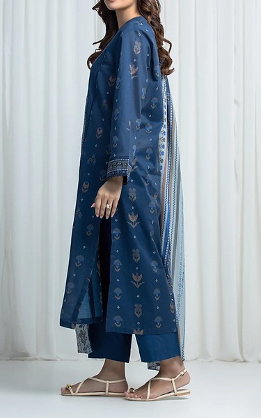 Edenrobe Navy Khaddar Suit | Pakistani Winter Dresses in USA- Image 2
