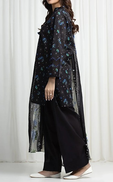Edenrobe Black Khaddar Suit | Pakistani Winter Dresses in USA- Image 2