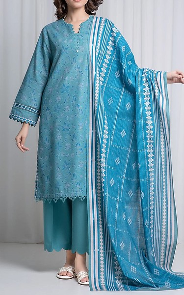 Edenrobe Turquoise Khaddar Suit | Pakistani Winter Dresses in USA- Image 1