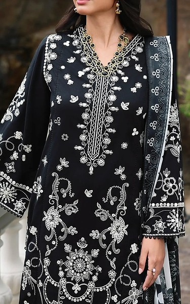 Edenrobe Black/Off White Cambric Suit | Pakistani Winter Dresses in USA- Image 2