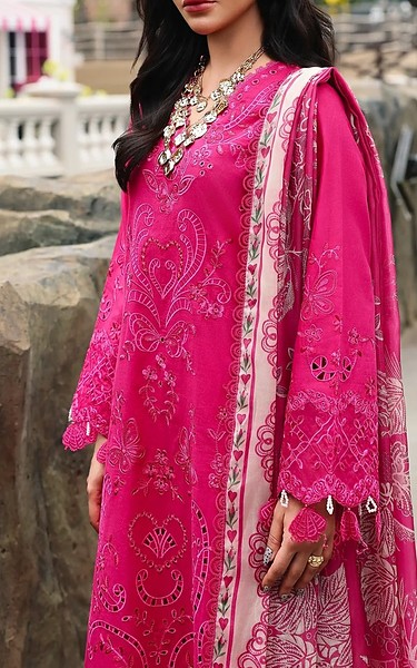 Edenrobe Cerise Pink Cambric Suit | Pakistani Winter Dresses in USA- Image 1