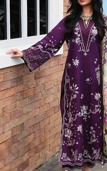 Edenrobe Purple Cambric Suit | Pakistani Winter Dresses in USA- Image 1