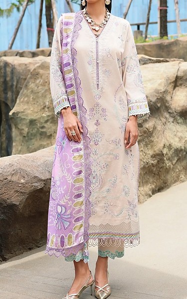 Edenrobe Oyster Pink Cambric Suit | Pakistani Winter Dresses in USA- Image 1
