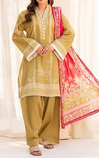 Ellena Sand Gold Lawn Suit | Pakistani Lawn Dress in USA- Image 1