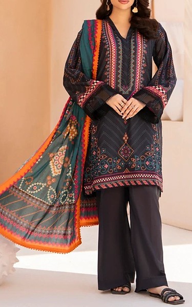 Ellena Black Lawn Suit | Pakistani Lawn Dress in USA- Image 1