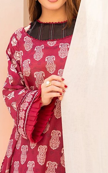 Ellena Faded Red Lawn Suit | Pakistani Lawn Dress in USA- Image 2