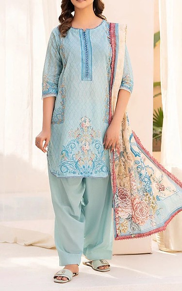 Ellena Light Blue Lawn Suit | Pakistani Lawn Dress in USA- Image 1