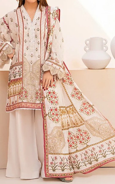 Ellena Off White Lawn Suit | Pakistani Lawn Dress in USA- Image 1