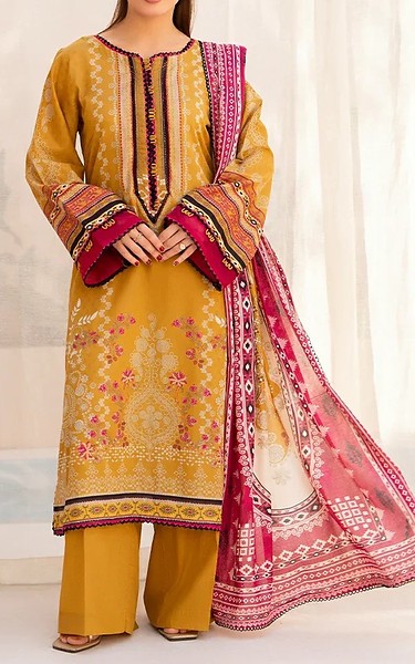 Ellena Orange Lawn Suit | Pakistani Lawn Dress in USA- Image 1
