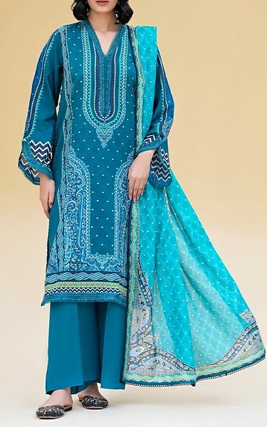 Ellena Venice Blue Lawn Suit | Pakistani Lawn Dress in USA- Image 1