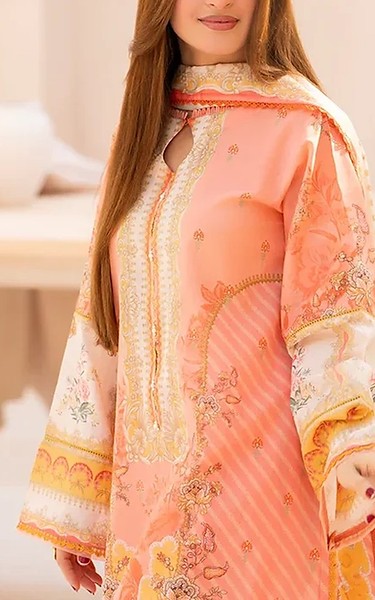 Ellena Light Salmon Lawn Suit | Pakistani Lawn Dress in USA- Image 2