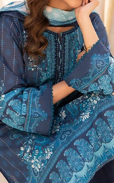 Ellena Navy Blue Lawn Suit | Pakistani Lawn Dress in USA- Image 2