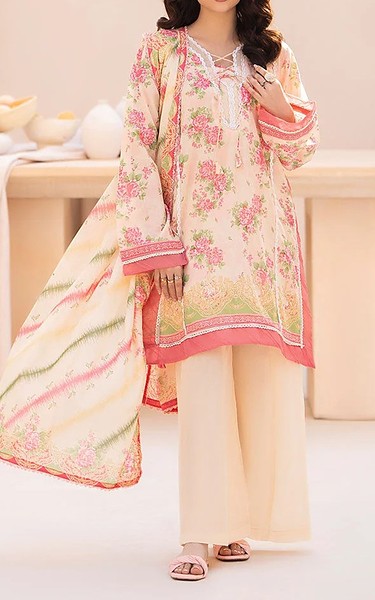Ellena Oyster Pink Lawn Suit | Pakistani Lawn Dress in USA- Image 1