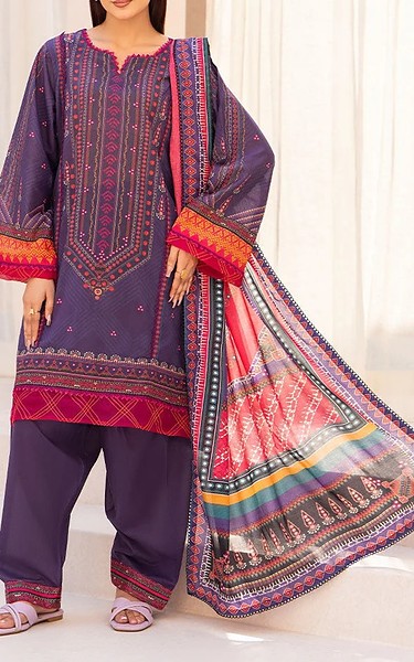 Ellena Purple Taupe Lawn Suit | Pakistani Lawn Dress in USA- Image 1