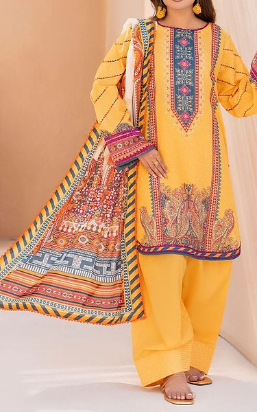 Ellena Light Orange Lawn Suit | Pakistani Lawn Dress in USA- Image 1