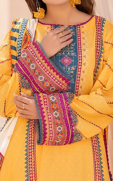 Ellena Light Orange Lawn Suit | Pakistani Lawn Dress in USA- Image 2