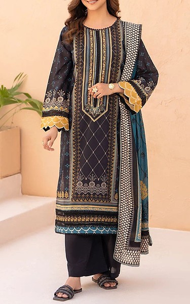 Ellena Black Lawn Suit | Pakistani Lawn Dress in USA- Image 1