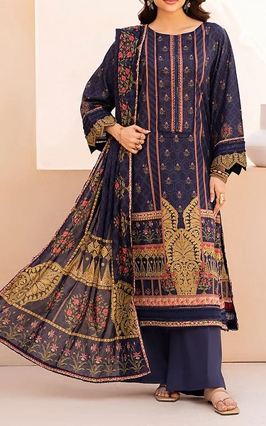 Ellena Navy Lawn Suit | Pakistani Lawn Dress in USA- Image 1