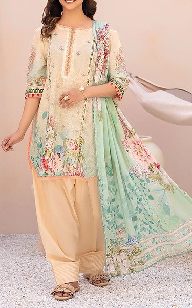 Ellena Light Peach Lawn Suit | Pakistani Lawn Dress in USA- Image 1