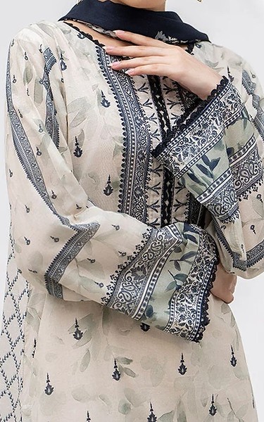 Ellena Pastel Grey Lawn Suit | Pakistani Lawn Dress in USA- Image 2