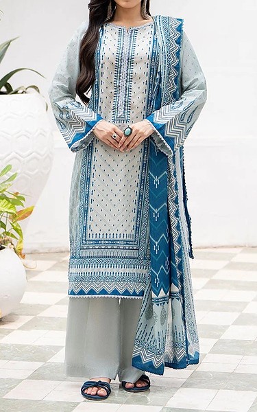 Ellena Light Grey Lawn Suit | Pakistani Lawn Dress in USA- Image 1