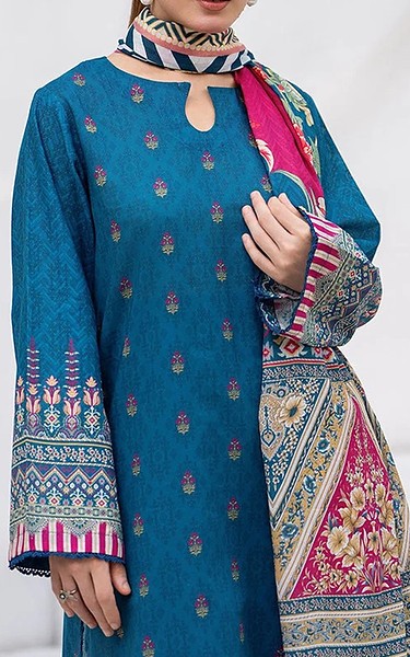 Ellena Denim Blue Lawn Suit | Pakistani Lawn Dress in USA- Image 2