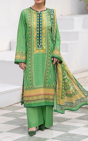 Ellena Dusty Green Lawn Suit | Pakistani Lawn Dress in USA- Image 1