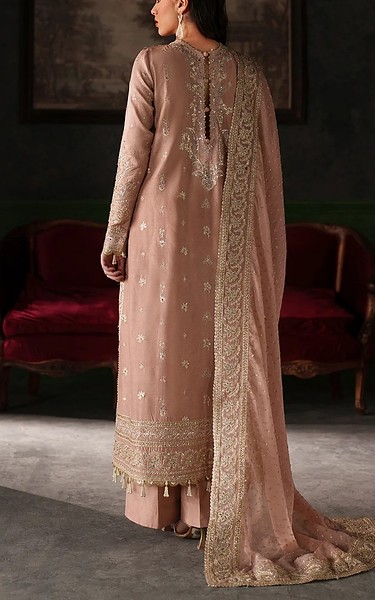 Emaan Adeel Rose Pink Raw Silk Suit | Pakistani Embroidered Chiffon Dresses USA- Image 3