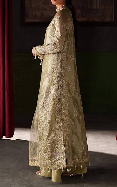 Emaan Adeel Golden Mesoury Suit | Pakistani Embroidered Chiffon Dresses USA- Image 2