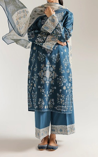 Ethnic Blue Lawn Suit | Pakistani Lawn Dress in USA- Image 1