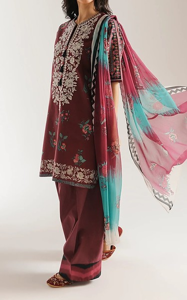 Ethnic Violet Lawn Suit | Pakistani Lawn Dress in USA- Image 1