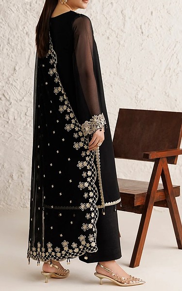 Farasha Black Chiffon Suit | Pakistani Embroidered Chiffon Dresses USA- Image 2