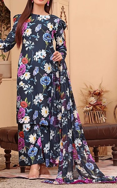 Feathers Black Lawn Suit | Pakistani Lawn Dress in USA- Image 1