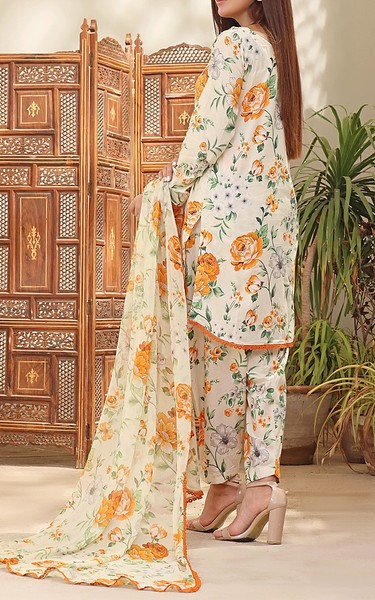 Feathers Off White Lawn Suit | Pakistani Lawn Dress in USA- Image 2