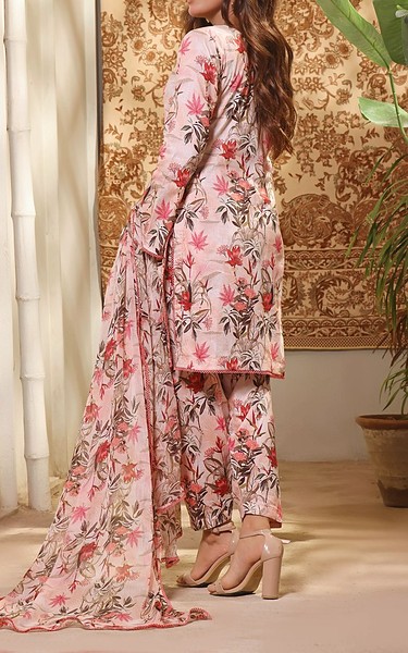 Feathers Pale Pink Lawn Suit | Pakistani Lawn Dress in USA- Image 2