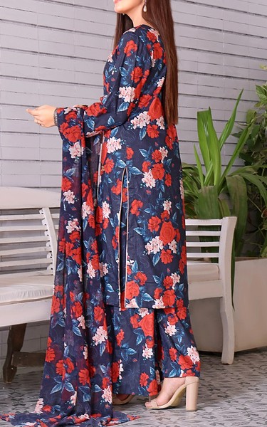 Feathers Navy Lawn Suit | Pakistani Lawn Dress in USA- Image 2