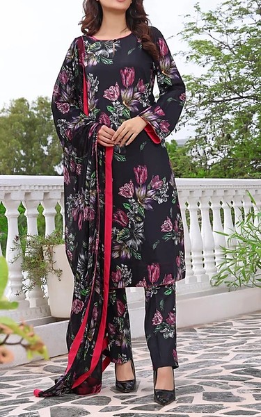 Feathers Black Lawn Suit | Pakistani Lawn Dress in USA- Image 1