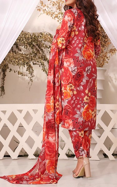 Feathers Faded Red Lawn Suit | Pakistani Lawn Dress in USA- Image 2